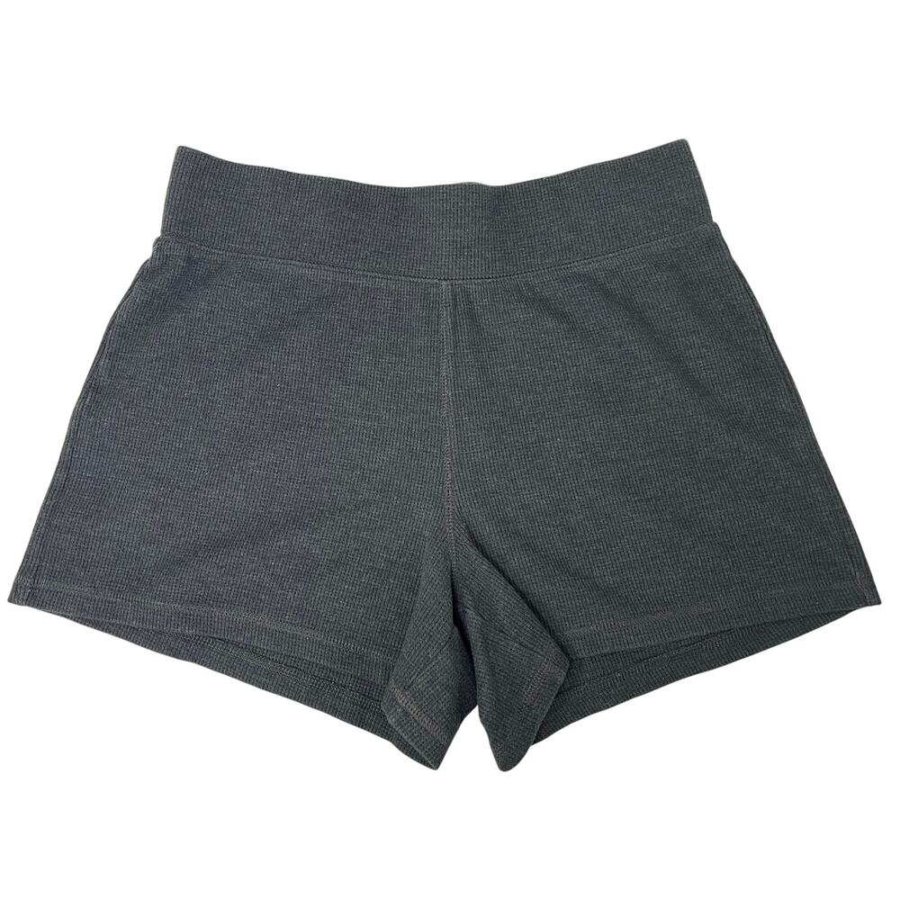 Old Navy Panther Gray Ribbed Thermal Mid Rise Shorts Size S